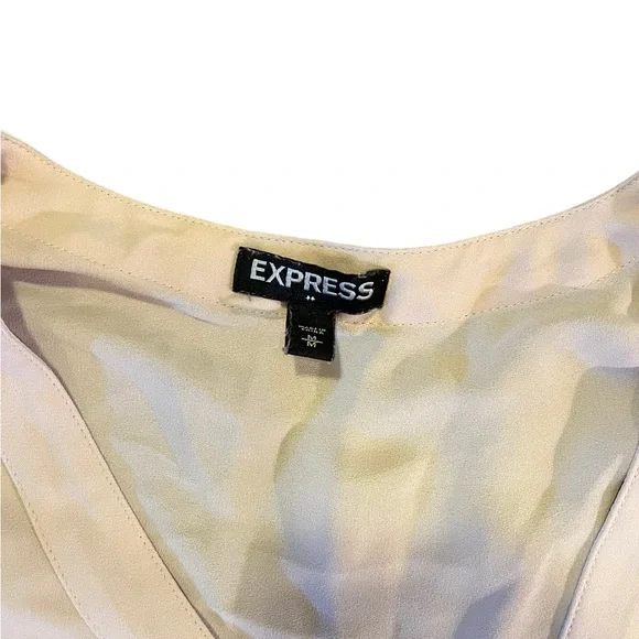 Express Light Pink Half Zip Long Sleeve Blouse | Women's M - Picture 2 of 5